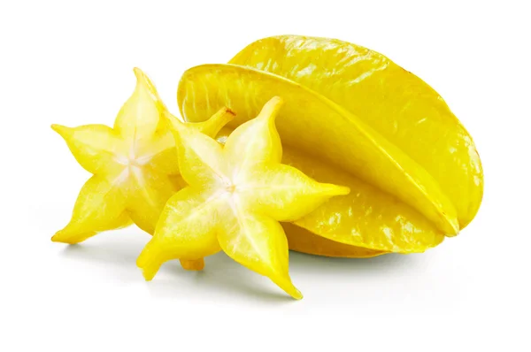 Stock image Starfruit with slices isolated on white