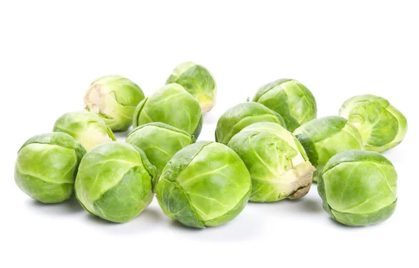 Φρέσκα πράσινα λάχανων Βρυξελλών απομονωθεί σε λευκό — Φωτογραφία Αρχείου