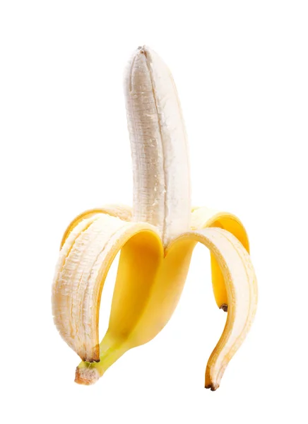 Peeled banana isolated on white — Stock Photo, Image