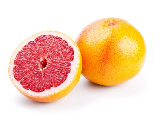 Grapefruit with half isolated on white — Stock Photo, Image