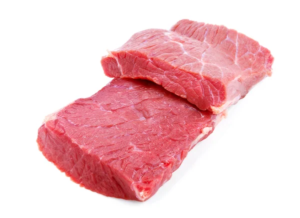 Syrové hovězí maso izolované na bílém — Stock fotografie