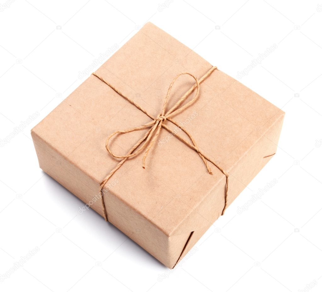 Parcel wrapped with brown packing paper Stock Photo by ©AndriiGorulko  9972812