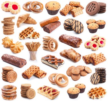 Pastry collection isolated on white clipart