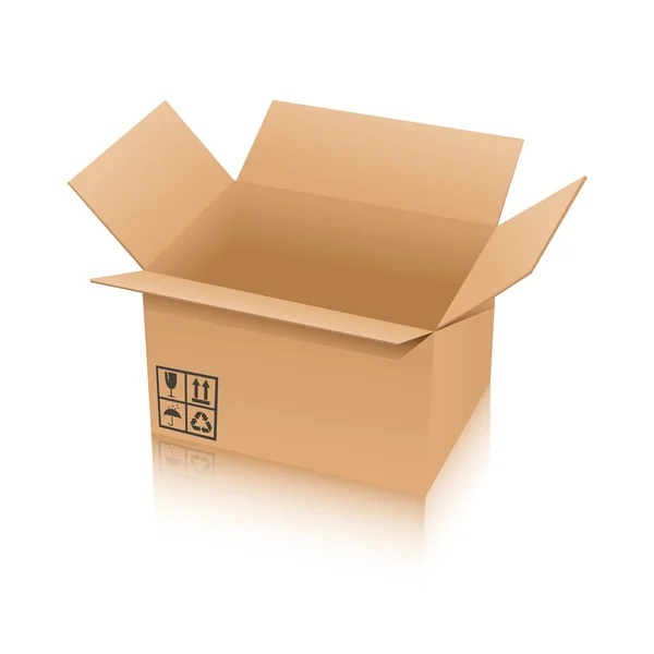 Vector open cardboard box — Stock Vector