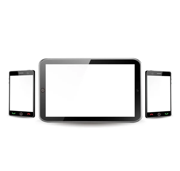 Téléphone intelligent vectoriel et tablette pc — Image vectorielle