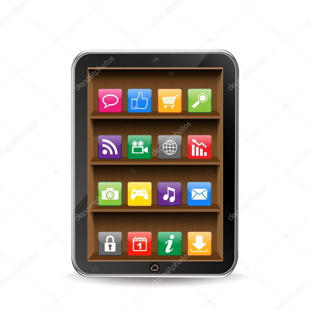 Vector tablet PC with shelf