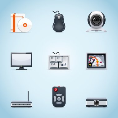 Computer peripherals icons clipart