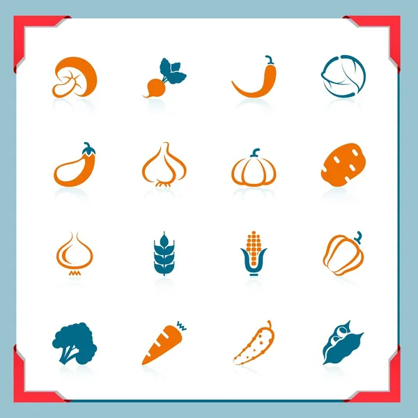Овощные иконки в серии рамок — стоковый вектор