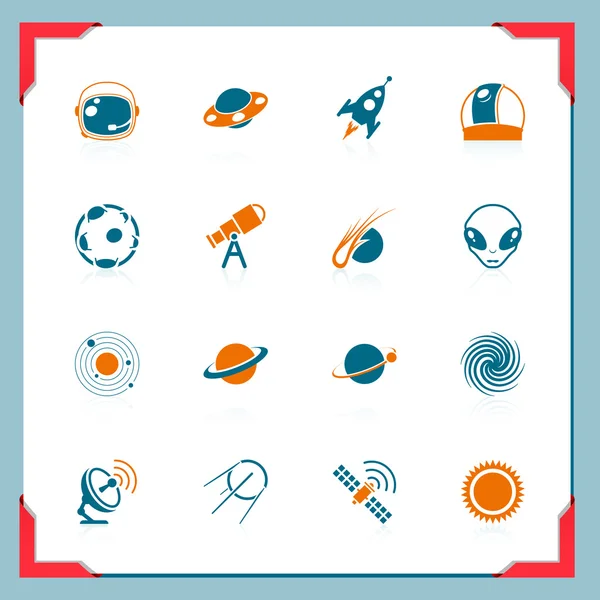 Space icons | In a frame series — Stock Vector
