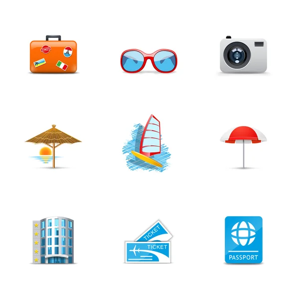 Icone per vacanze e vacanze — Foto Stock