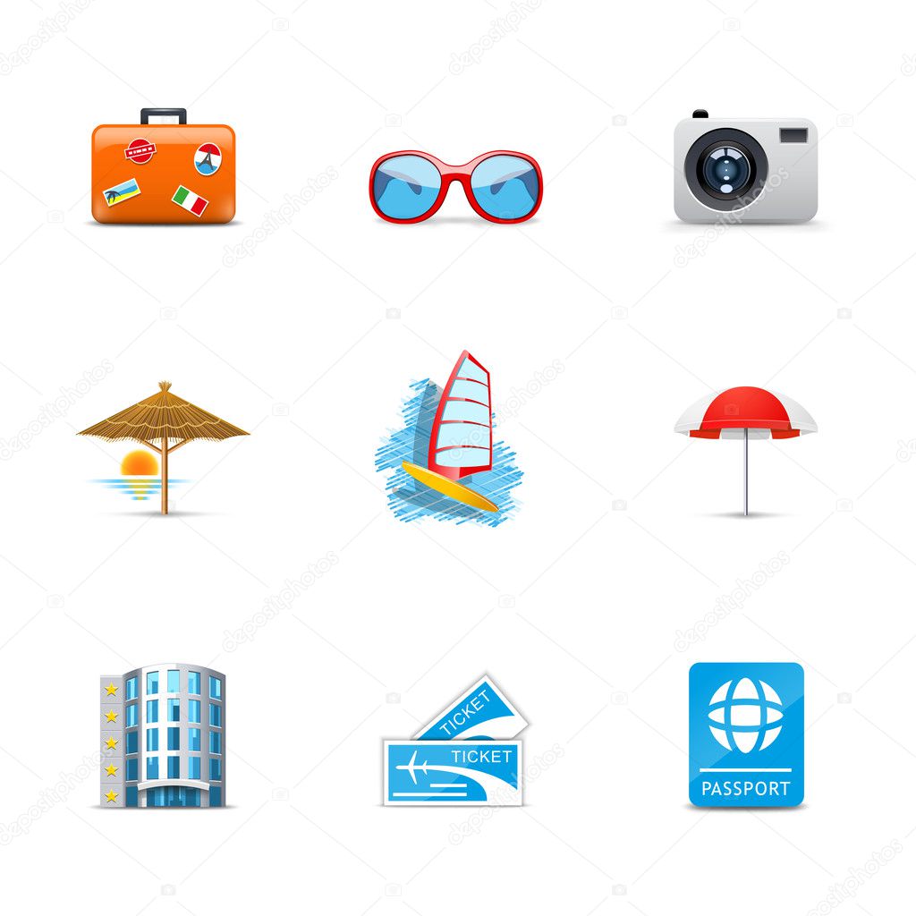 Vacation and holiday icons