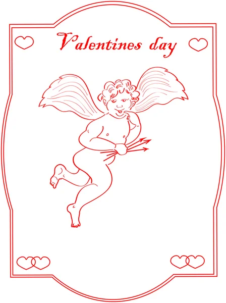 Wenskaart met engel, de dag van Valentijnskaarten. — Stockfoto
