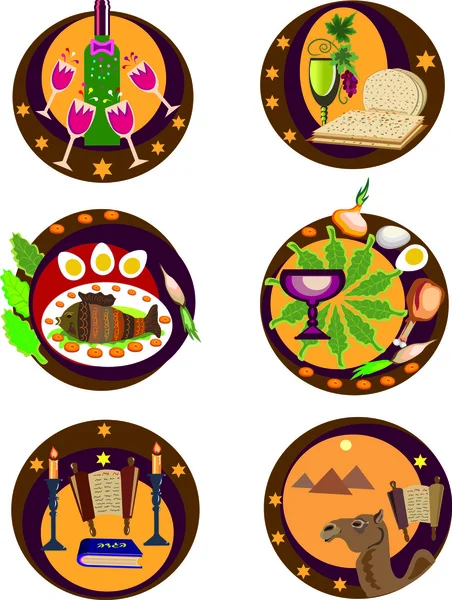 Passover holiday icons, — Stock Photo, Image
