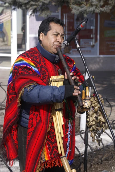 Peruvien straat muzikant. — Stockfoto