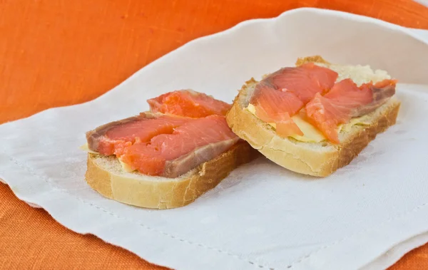 stock image 2 sandwiches with salmon