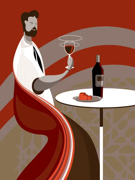 Goûter au vin — Image vectorielle