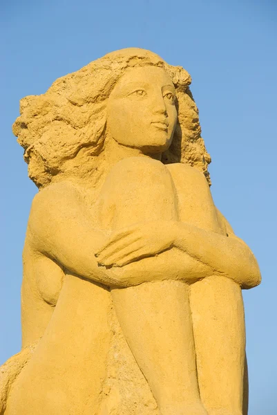 Sand statue - girl — Stock Photo, Image