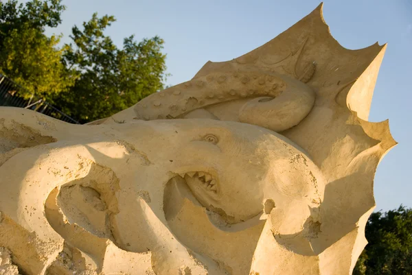 Песчаная скульптура - Осьминог — стоковое фото