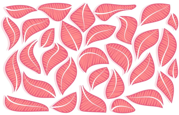 Vector composition of abstract pink leaves — Stock Vector