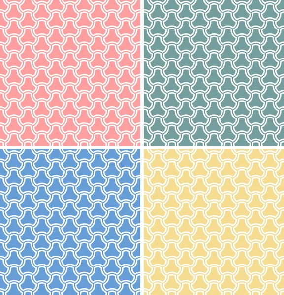 Set of four vector geometric seamless patterns Stock Illustration