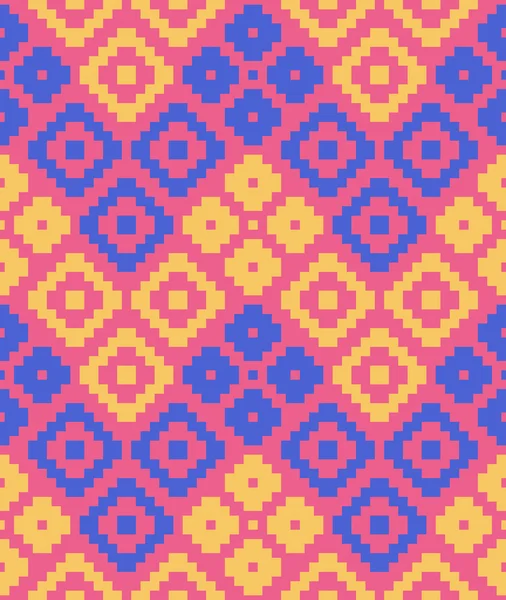 ピクセルひし形でシームレスなパターン ベクトル — ストックベクタ