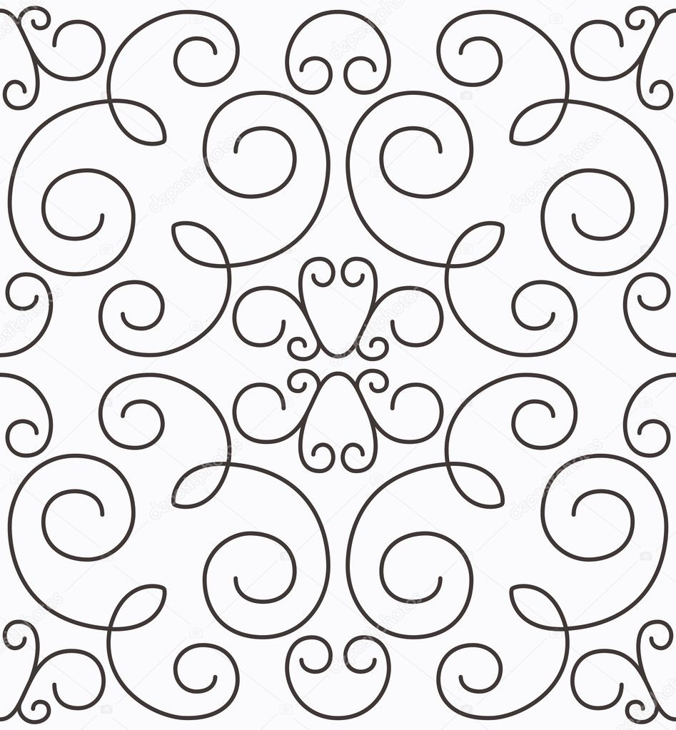 Vector swirly symmetric seamless pattern