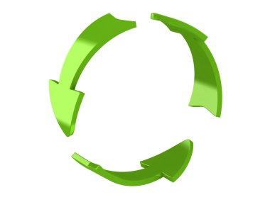 3d render of recycle arrows clipart