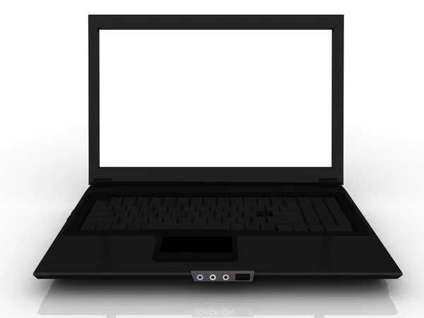 Laptop 3d izolat pe fundal alb — Fotografie, imagine de stoc