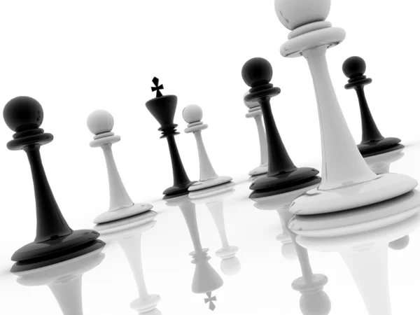 Schachfigur rät zu strategischem Verhalten — Stockfoto