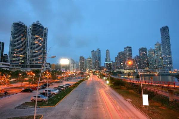 Panama stad door zonsondergang — Stockfoto