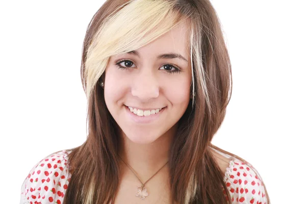 Közelről mosolyogva tizenéves lány portréja — Stock Fotó