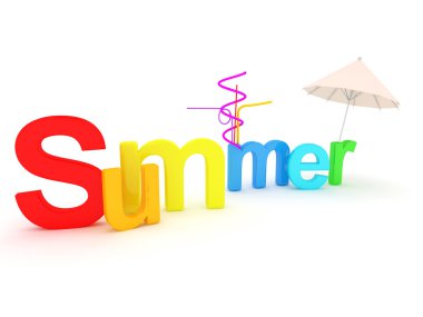 Word summer with colourful letters clipart