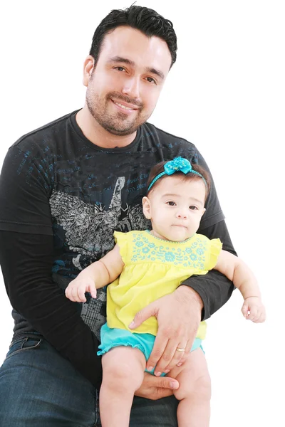 幸せな父彼の赤ちゃんの女の子と — ストック写真