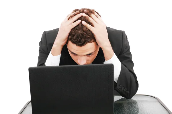 Uomo d'affari preoccupato con scartoffie vita d'affari stressante — Foto Stock