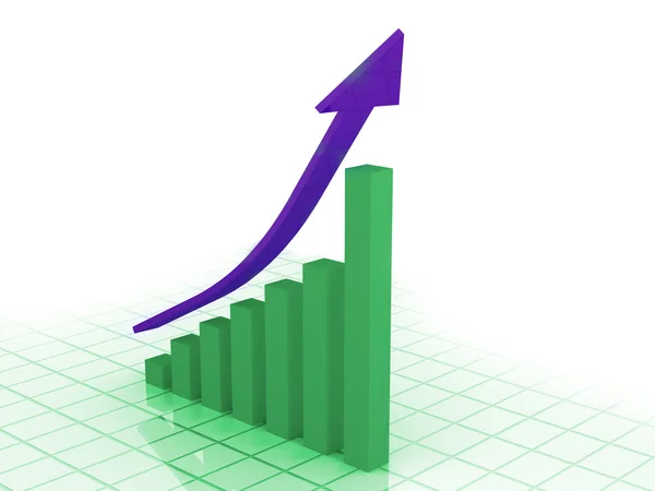 Digital illustration of business graph — Stock Photo, Image