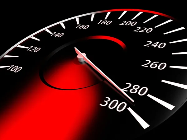 Fechar o medidor de velocidade do carro — Fotografia de Stock
