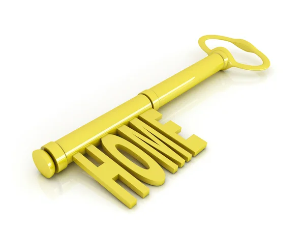 Gold key, home concept illustration — Stock Photo, Image