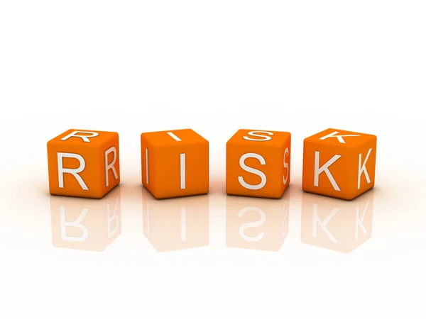 Bloques de riesgo, color naranja sobre fondo blanco —  Fotos de Stock