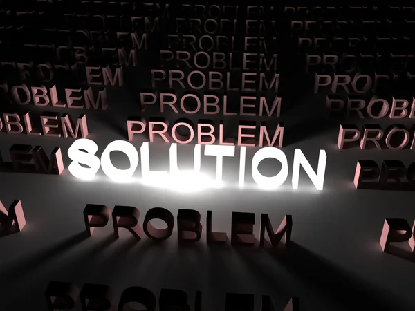 Conceito de solução, palavra solução iluminada — Fotografia de Stock