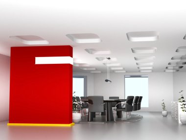 Business meeting room in office with modern decoration clipart