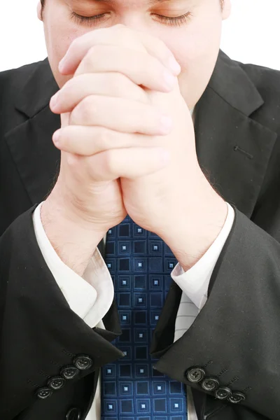 Retrato de homem de negócios orando pelo sucesso — Fotografia de Stock