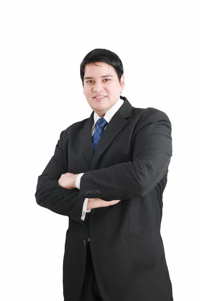 Portret van jonge zakenman, geïsoleerd op witte achtergrond — Stockfoto