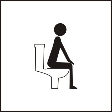 Icon of a correct position sitting in the toilet clipart