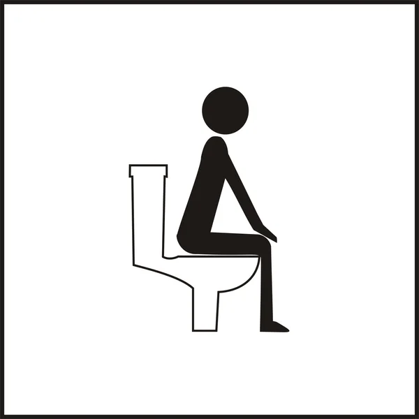 Ikona správné polohy při sezení na záchodě — Stock fotografie