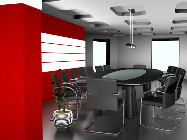 Het moderne interieur van office 3D-afbeelding — Stockfoto