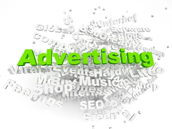 Advertising cloud word 3d render — Stock Photo, Image