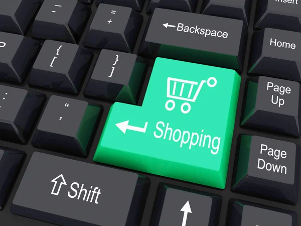 Keyboard buttons with shopping cart sign — Stock Photo, Image