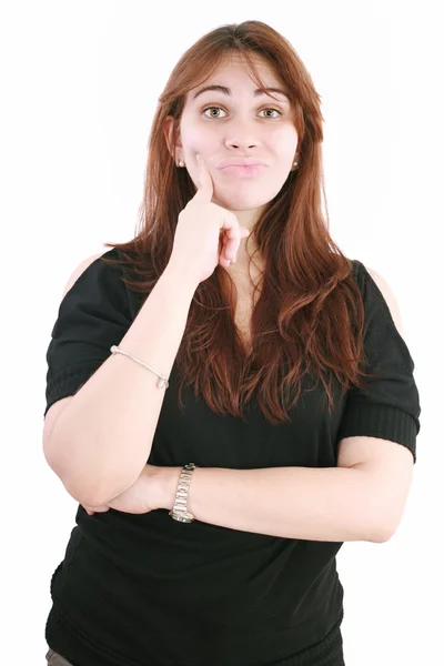 Mulher pensando em um problema — Fotografia de Stock