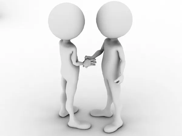 3d homem negócio handshake — Fotografia de Stock