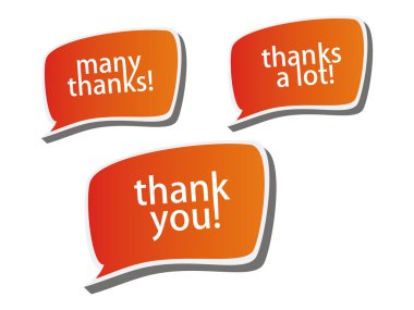 Thank you - grateful color bubbles design clipart